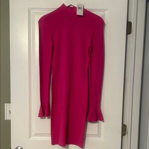 Michael Kors Vibrant Pink Long Sleeve Dress